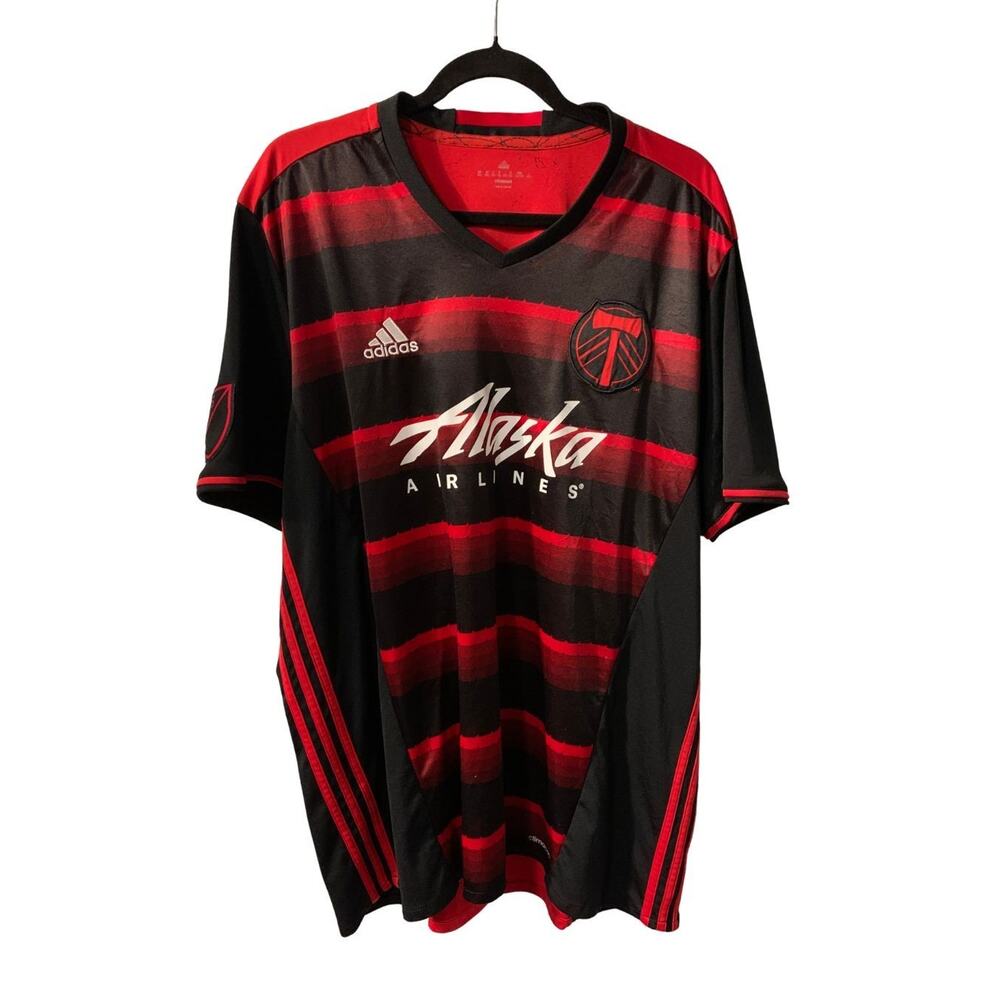 Adidas Portland Timbers Mens 2015 Away Soccer Jersey Size 2XL Red Black AB9447